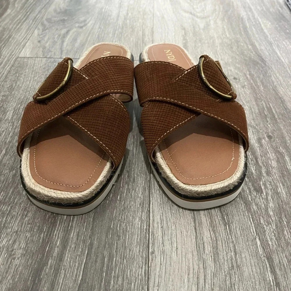 NWT NYDJ Women's Rossics SaddleSpa Slides - Size 7.5 - Brown - Picture 4 of 6